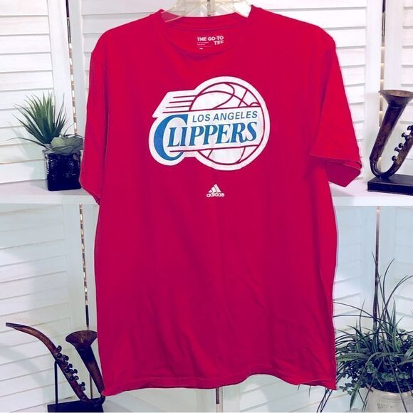 Adidas Los Angeles Clippers Red Cotton Shirt Large - Picture 1 of 3